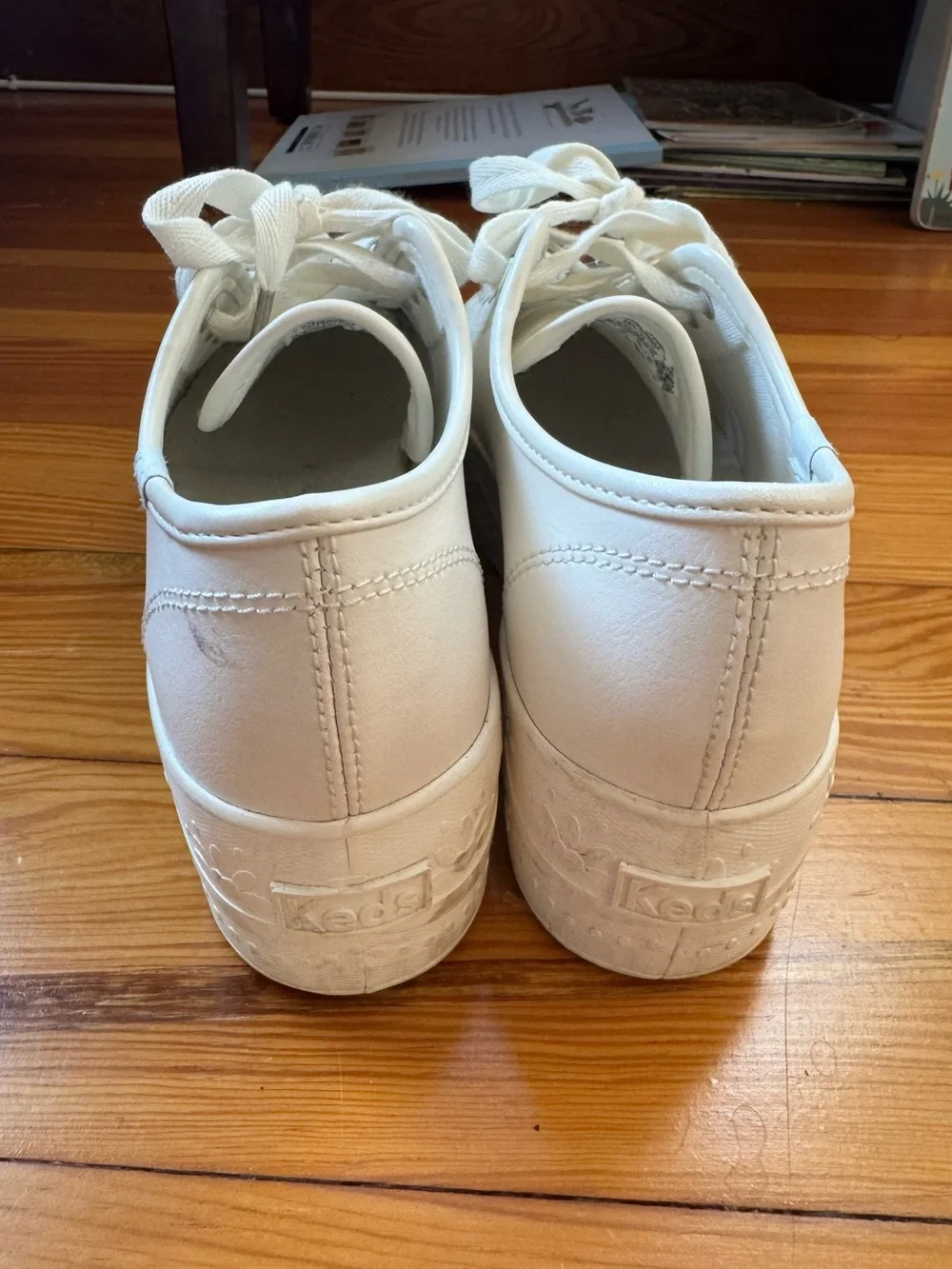 Keds Women's Triple Up Leather Lace Foxing Sneaker, White